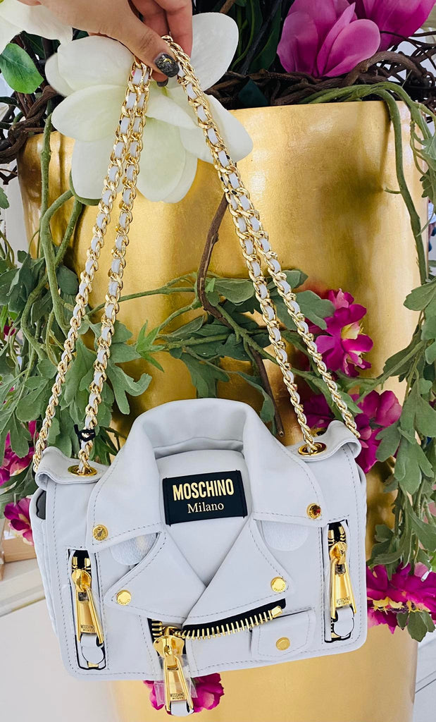 Borsa Moschino Couture art 7430 biker bag media ghiaccio