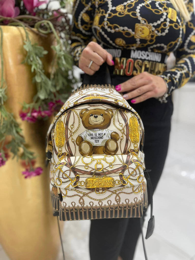 Zaino Moschino Couture art A7611 teddy beige e giallo