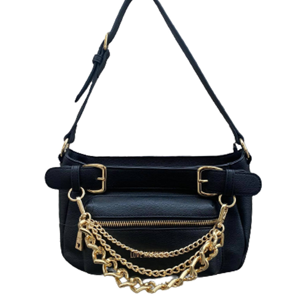 Borsa Love Moschino JC4289 a spalla catena cuori nera