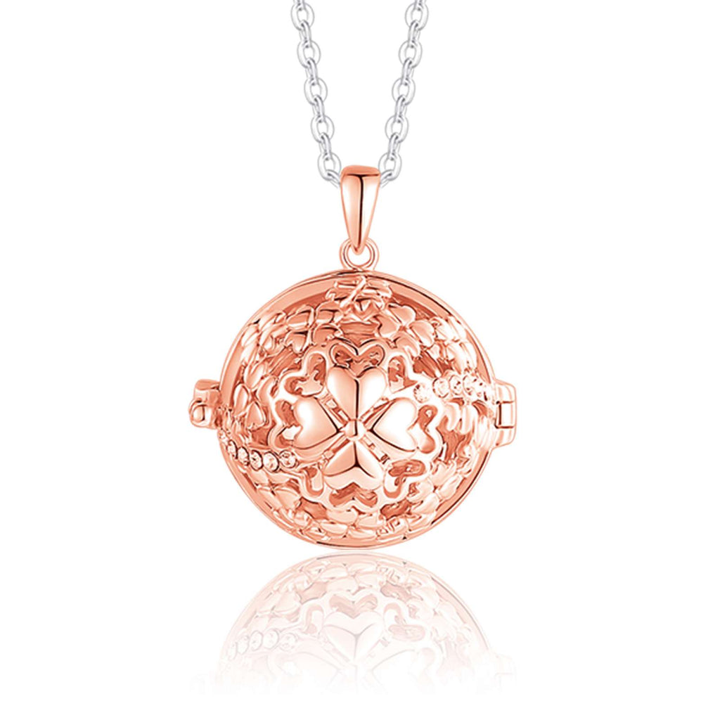 Collana Chiama Angeli Luca Barra in acciaio con quadrifoglio rosè