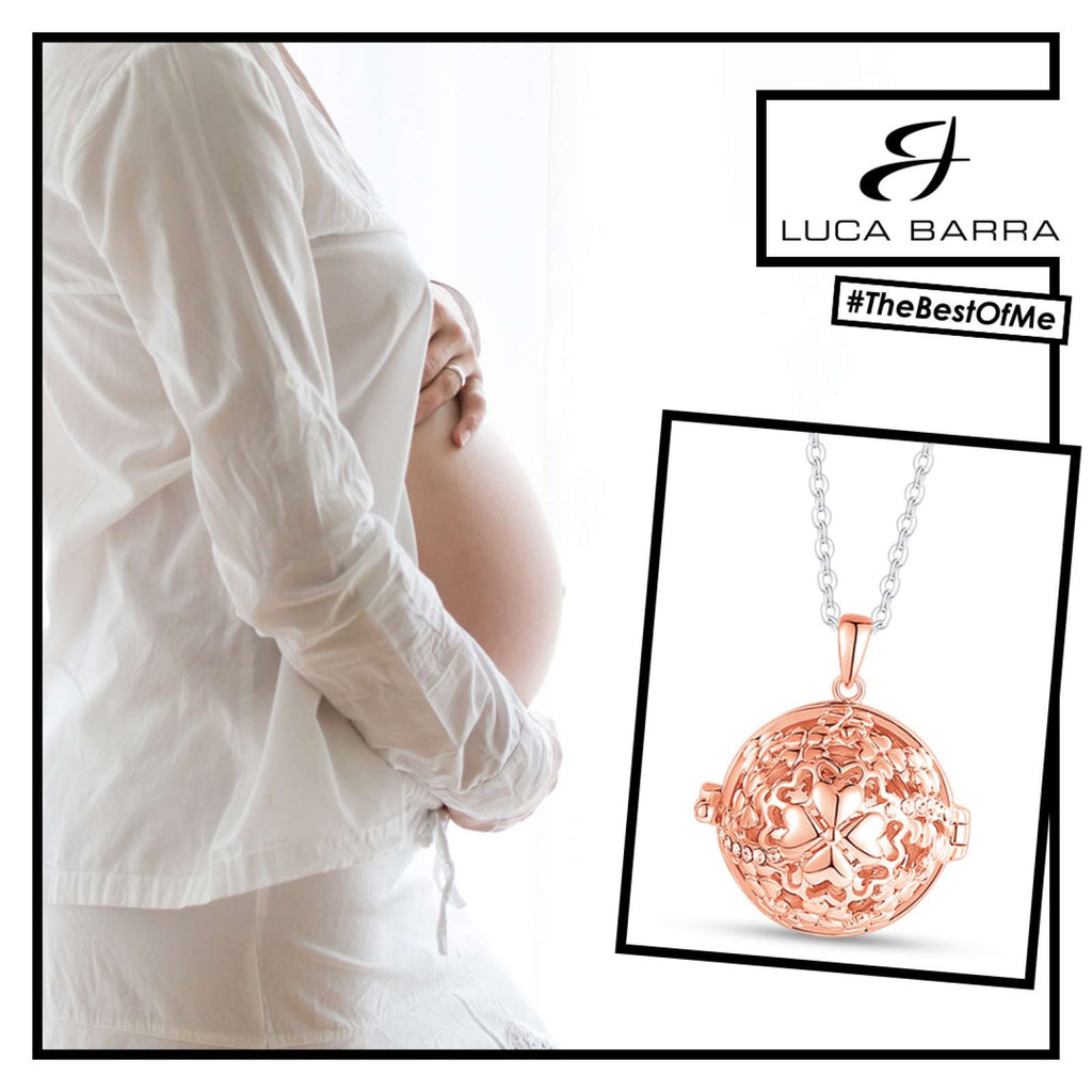 Collana Chiama Angeli Luca Barra in acciaio con quadrifoglio rosè