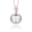 Collana Chiama Angeli Luca Barra con sfera ed angelo in acciaio e angelo rosè
