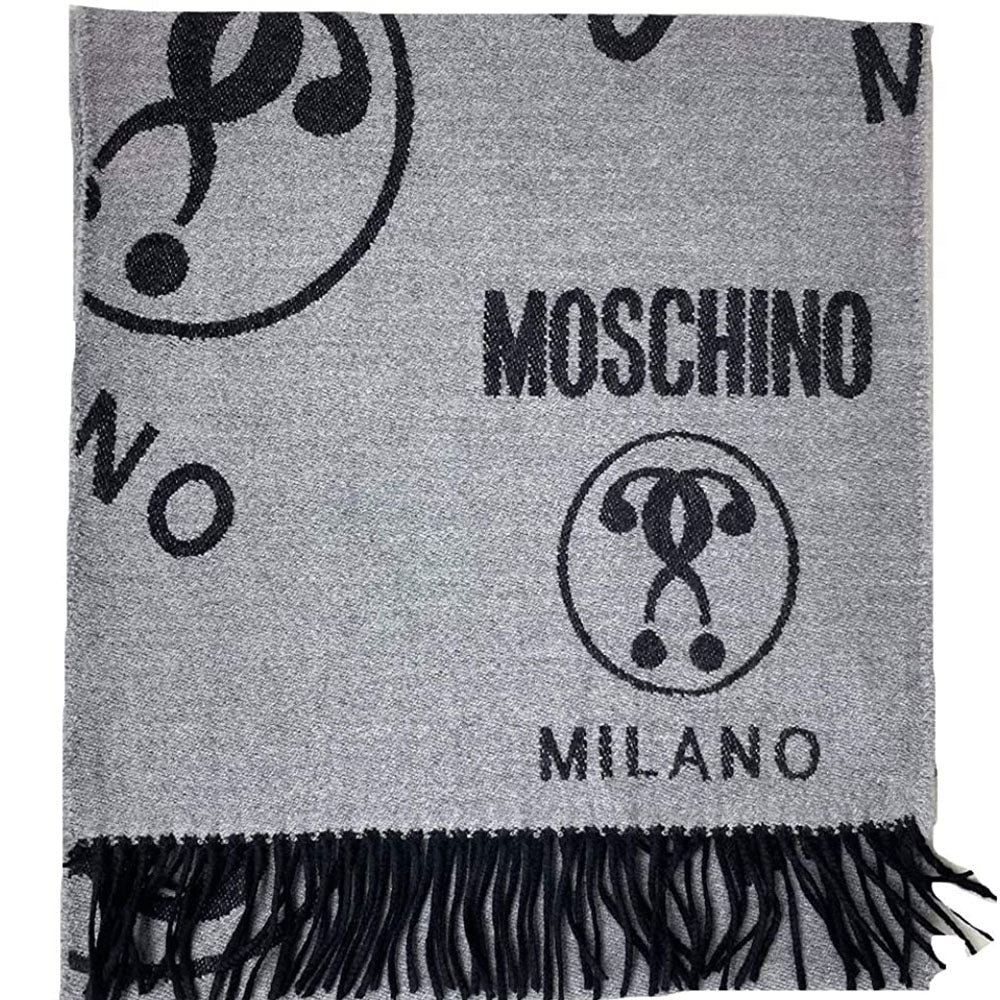 Sciarpa Moschino art 50152 con logo moschino milano e frange