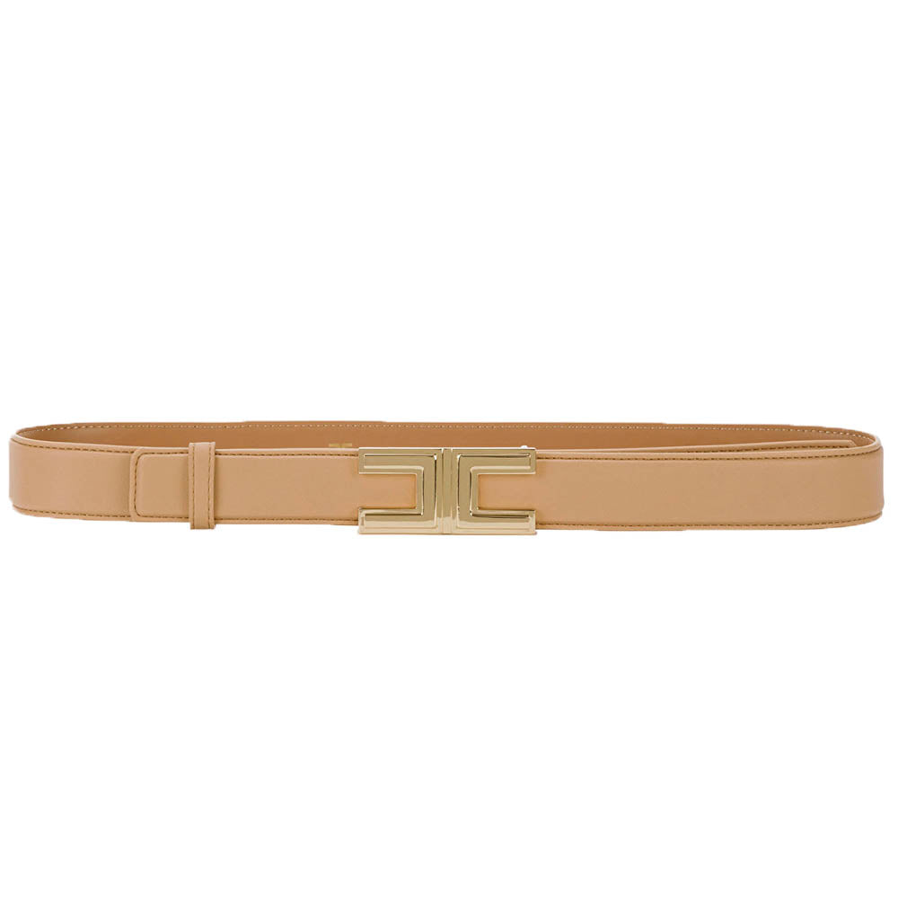 Cintura Elisabetta Franchi art CT-12S-16E2 cammello con logo gold