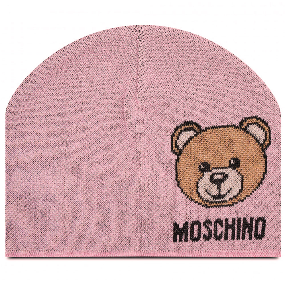 Cappello Moschino Art 65214 berretto in lurex teddy face lato con logo