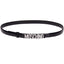 Cintura Moschino Couture small art 8010 in pelle vernice nero con logo argento