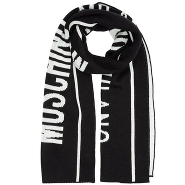 Sciarpa Moschino 50199 M5634 lana monocolore con logo grande