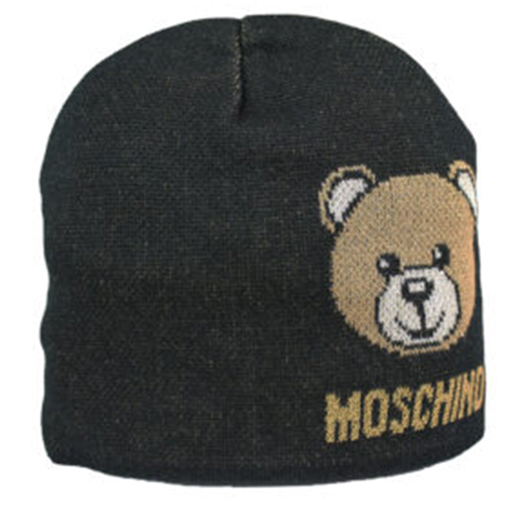 Cappello Moschino Art 65214 berretto in lurex teddy face lato con logo