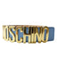 Cintura Moschino Couture art 8035 in pelle opaca polvere logo grande oro