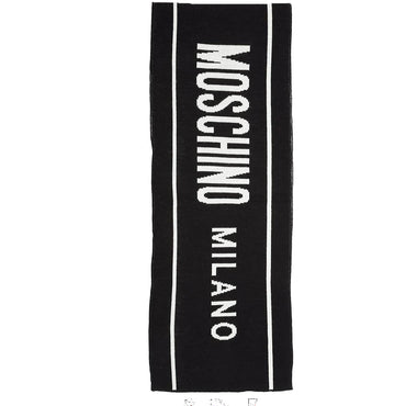 Sciarpa Moschino 50199 M5634 lana monocolore con logo grande