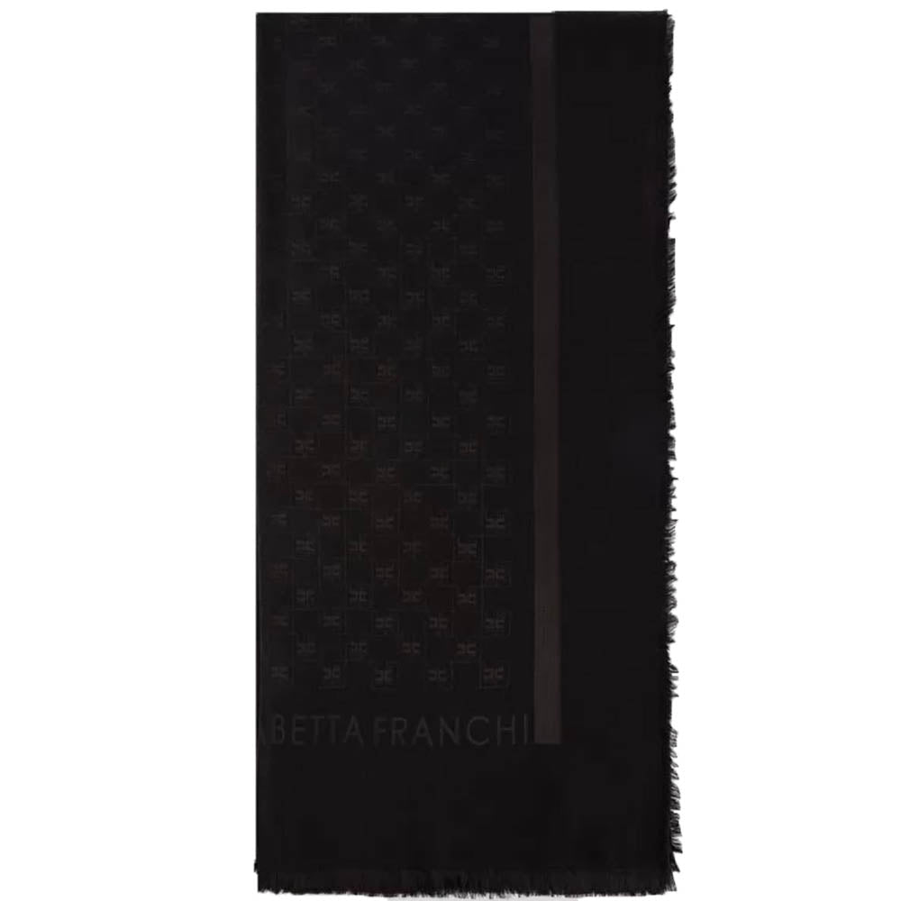 Kefia Elisabetta Franchi art SC-01C-21E2 con motivo logo square quadrata nero