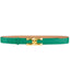 Cintura Elisabetta Franchi art CT11S26E2 smeraldo sottile a vita alta con logo oro
