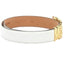 Cintura Moschino Couture art 8007 pelle opaca grande bianca logo oro
