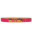 Cintura Moschino couture art 8035 in pelle opaca fuxia logo grande oro