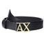 Cintura Armani Exchange 941135 1P702 nero con placca ax metallo dorato