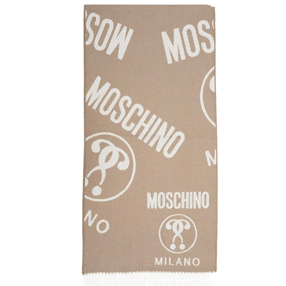 Sciarpa Moschino art 50152 con logo moschino milano e frange