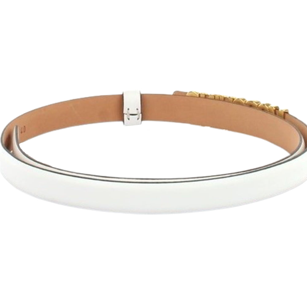 Cintura Moschino Couture art 8008 piccola opaca bianca con logo oro