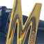 Cintura Moschino art A8001 vernice maxi logo M oro