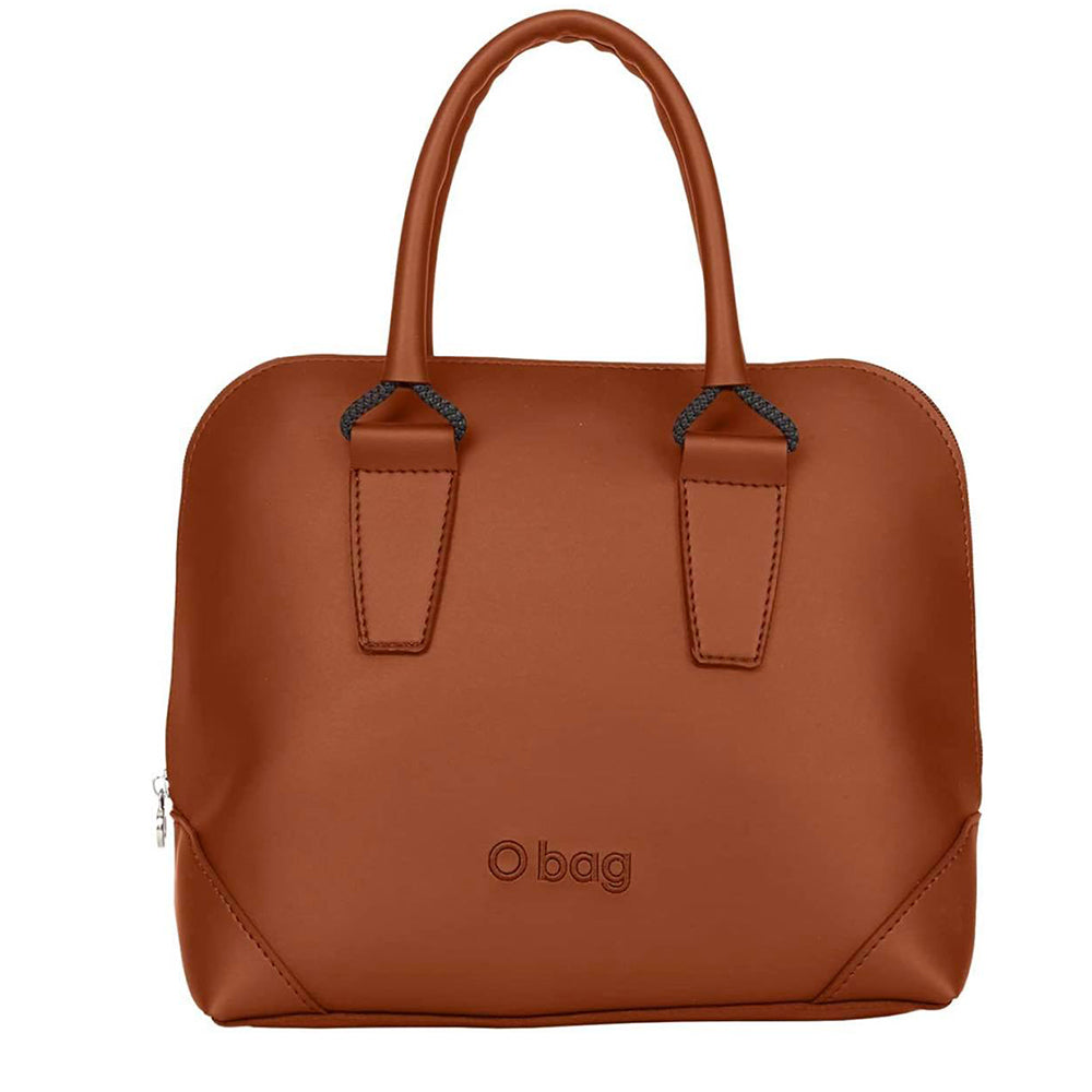 Borsa O Bag bowly cuoio tessuto gommato a mano