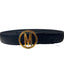 Cintura Moschino Couture art A8031 nera opaca media logo ovale oro