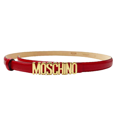 Cintura Moschino Couture art 8034 opaca rossa logo piccolo oro