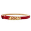 Cintura Moschino Couture art 8034 opaca rossa logo piccolo oro