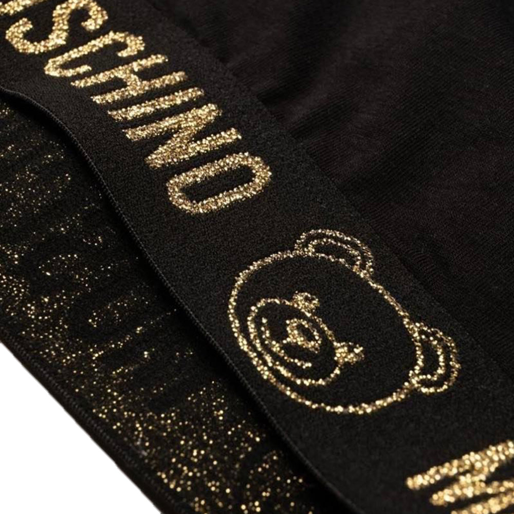 Completo Moschino Underwear art 2104 nero con bande teddy glitter