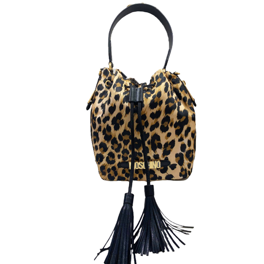 Borsa Moschino Couture art  7407 modello sacca in nylon leopard