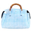Borsa La fille des fleurs Ingrid bamboo tekno fabric celeste con tracolla blu