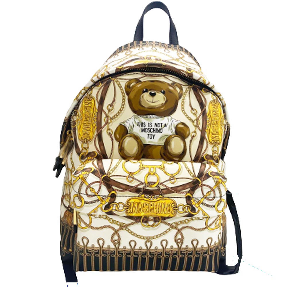 Zaino Moschino Couture art A7611 teddy beige e giallo