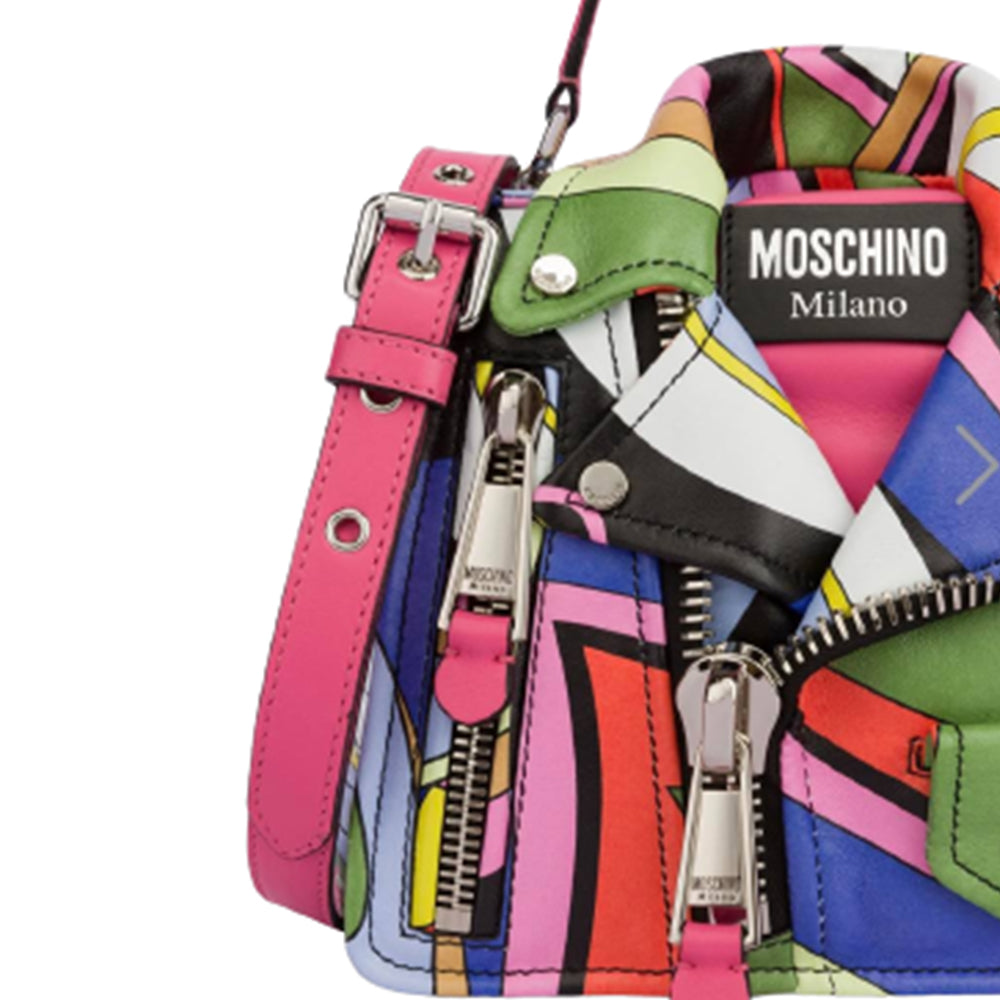 Borsa Moschino Couture art 7529 in nappa multicolor linea biker