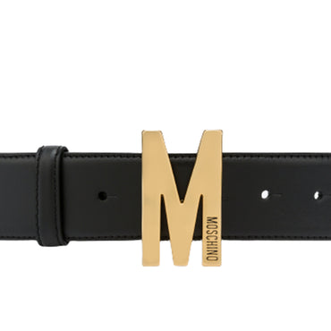 Cintura Moschino  Couture art 8036 nero fibbia M galvanica oro tg 44