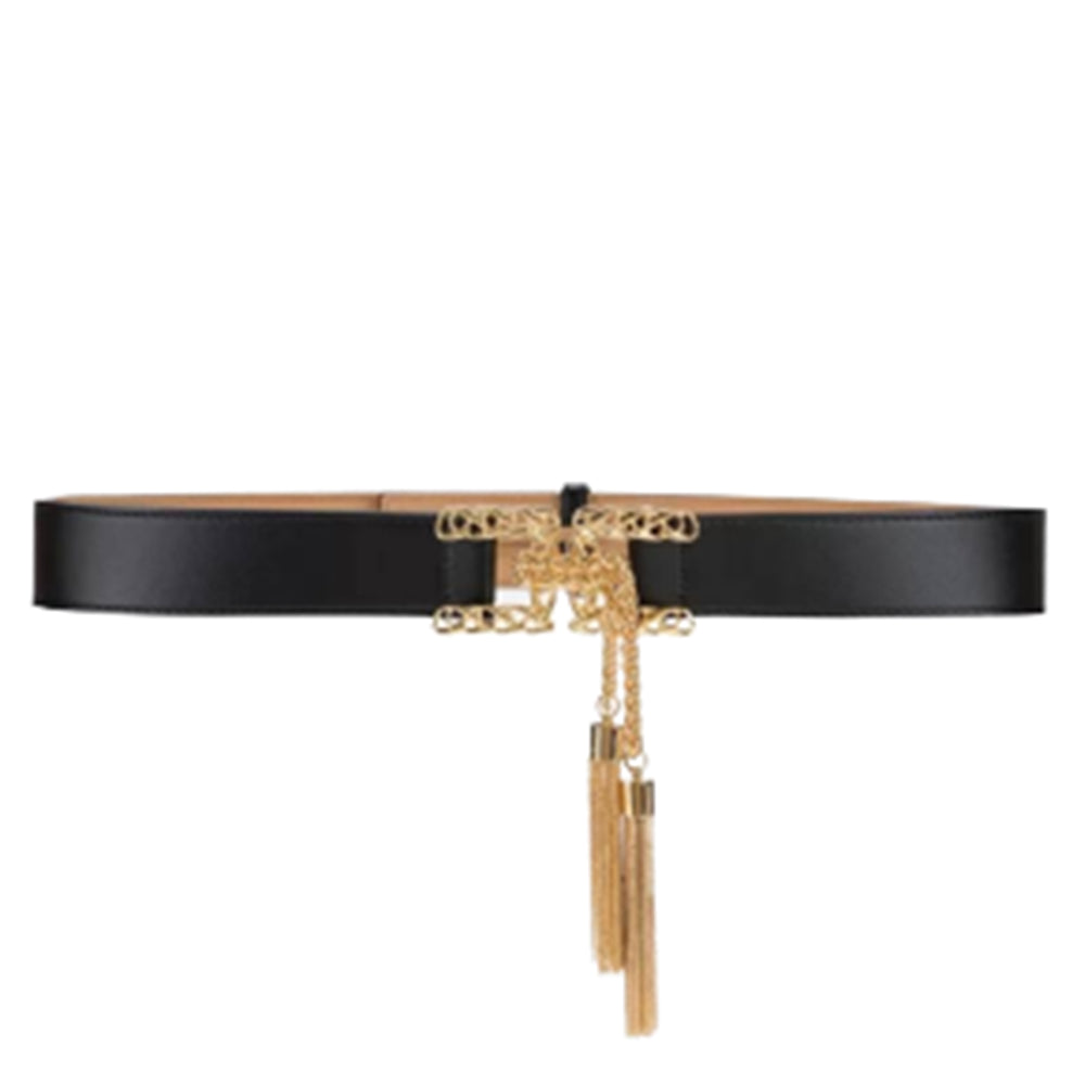 Cintura Elisabetta Franchi art CT34S32E2 a vita nera con catena pendete
