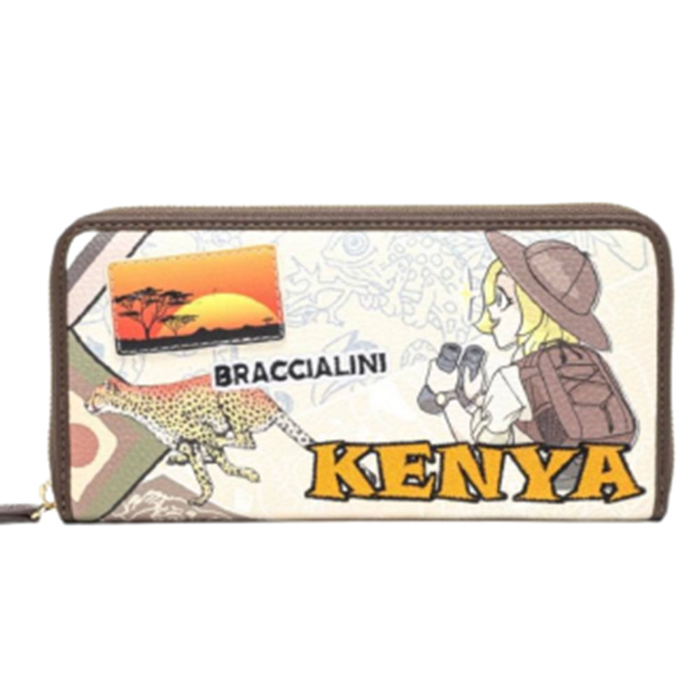 Portafoglio Braccialini art B17088 cartoline Kenya