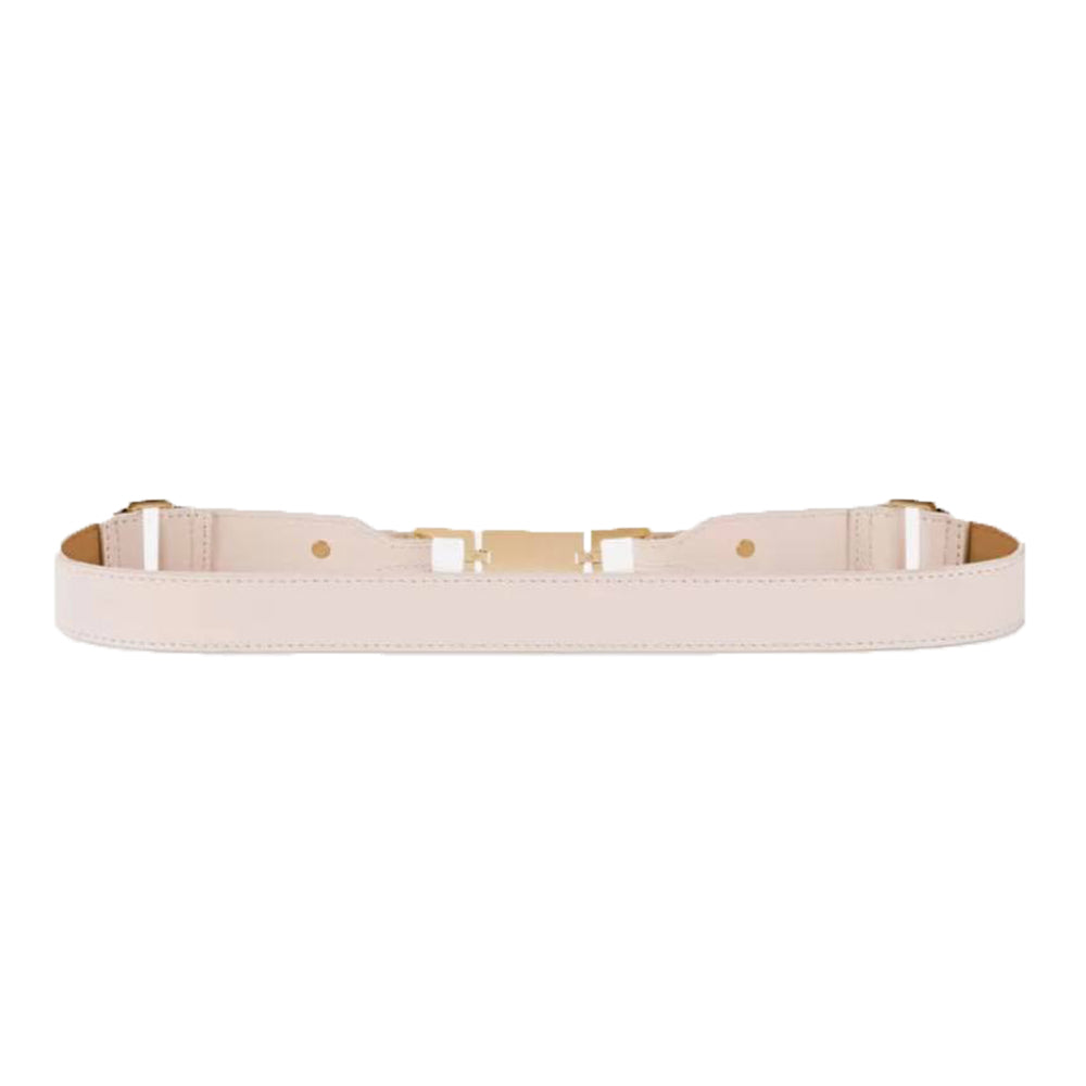 Cintura Elisabetta Franchi art CT-09S-21E2 a vita alto cream con logo morsetto oro