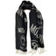 Sciarpa Moschino art 50152 con logo moschino milano e frange