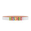 Cintura Moschino Couture art 8025 bianca logo grande multicolore