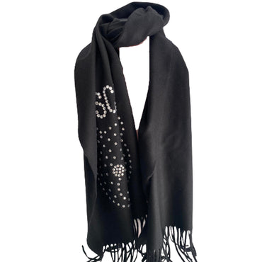 Sciarpa Moschino art 30736 con frange e strass