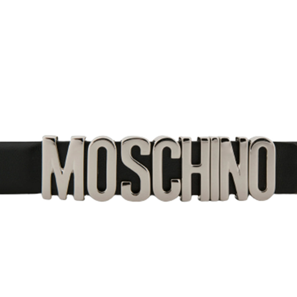 Cintura Moschino Couture small art 8008 opaca logo piccolo argento