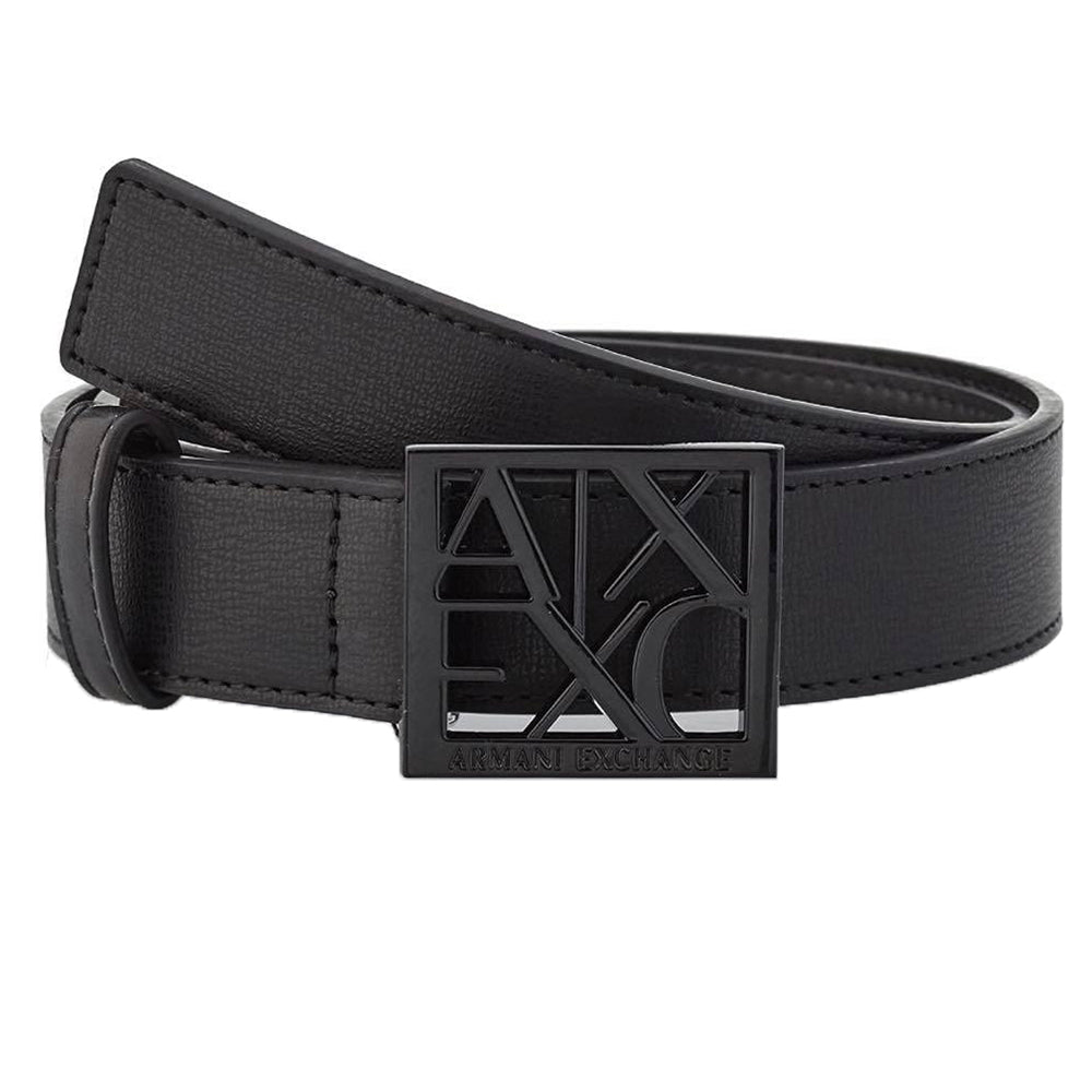 Cintura Armani Exchange art 941130 0A874 nero con placca quadrata