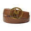Cintura Moschino Couture art A8031 opaco media cuoio logo ovale oro