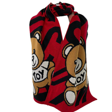 Sciarpa Moschino art 30685 fantasia logo con teddy centrale