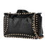 Borsa Moschino Couture art 7424 biker bag in vitello shine con borchie nera