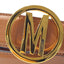 Cintura Moschino Couture art A8031 opaco media cuoio logo ovale oro