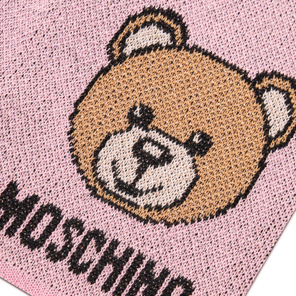 Cappello Moschino Art 65214 berretto in lurex teddy face lato con logo