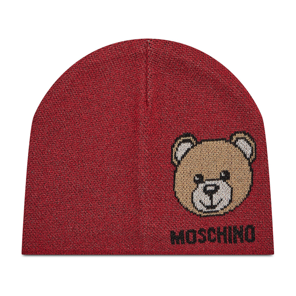 Cappello Moschino Art 65214 berretto in lurex teddy face lato con logo