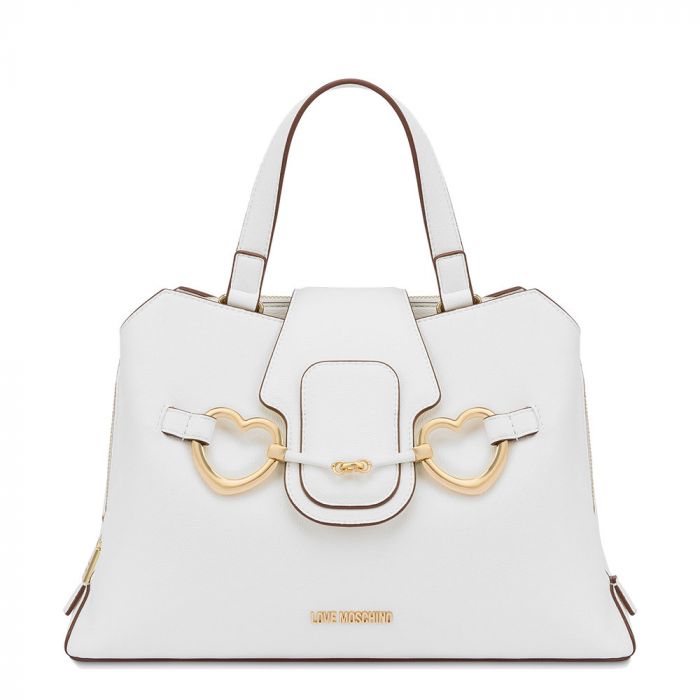 Borsa Love Moschino JC4131 Shopper Medium Two Heart Bianca