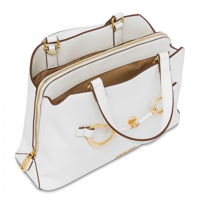 Borsa Love Moschino JC4131 Shopper Medium Two Heart Bianca