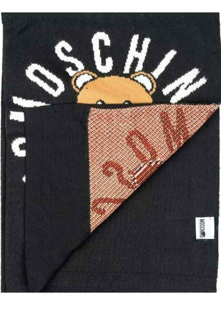 Sciarpa Moschino Art30673 Teddy con logo in lana