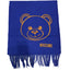 Sciarpa Moschino art 30627 blu elettrico con face teddy senape